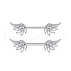 304 Stainless Steel Cubic Zirconia Nipple Rings WG0A897-01-1