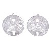 Non-Tarnish 201 Stainless Steel Filigree Pendants X-STAS-S118-025P-2