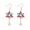 Glass Seed Beads Hexagram Dangle Earrings EJEW-MZ00413-2
