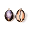 Natural Cowrie Shell Pendants SSHEL-N038-39-2