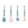 Synthetic Turquoise Starfish Turtle Pendant Decorations HJEW-JM03374-2