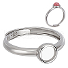 BENECREAT 1Pc 925 Sterling Silver Adjustable Ring Components STER-BC0002-66P-02-1