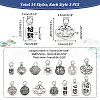 AHADERMAKER 42Pcs 14 Styles Tibetan Style Alloy Pendants FIND-GA0003-73-2
