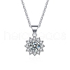 Anti-Tarnish Rhodium Plated 925 Sterling Silver Micro Pave Clear Cubic Zirconia Pendants STER-U003-03P-1