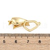 Brass Micro Pave Clear Cubic Zirconia Fold Over Clasps KK-C075-25G-3