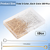 SOFPLATE 600Pcs 2 Colors Brass Eye Pin KK-SP0001-68C-2