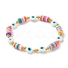 Handmade Polymer Clay Heishi Beads Stretch Bracelet BJEW-JB07306-1