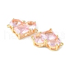 Brass Pave Cubic Zirconia Connector Charms KK-L208-04G-03-3