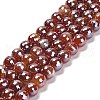 Electroplated Natural Agate Round Beads Strands G-L598-A01-03C-2