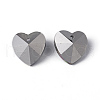Faceted Heart Electroplated Glass Pendants X-EGLA-R082-04-4