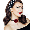 FIBLOOM 6Pcs 6 Colors Velvet Flower Collar Choker Necklaces Set NJEW-FI0001-09-6