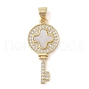 Brass Micro Pave Clear Cubic Zirconia Pendant KK-I712-58G-03-1