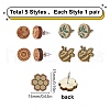 SUNNYCLUE Natural Wood Stud Earrings EJEW-SC0001-22P-2