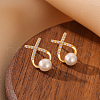 S925 Sterling Silver Clear Cubic Zirconia Stud Earrings HU4373-1-2
