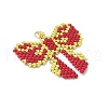 Handmade Glass Seed Beaded Bowknot Pendants PALLOY-MZ00615-02-2
