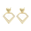 Rack Plating Brass Micro Pave Cubic Zirconia Studs Earrings EJEW-B047-03G-08-1