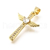 Brass Micro Pave Cubic Zirconia Pendants KK-Q066-40G-01-2