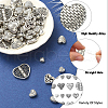 100Pcs 10 Styles Tibetan Style Carved Heart Zinc Alloy Beads TIBEB-CJ0001-18-3