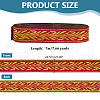 7M Ethnic Style Polyester Jacquard Leaf Ribbon OCOR-WH0085-59-2
