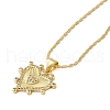 Brass Micro Pave Clear Cubic Zirconia Pendant Necklaces for Women NJEW-S429-03G-04-1