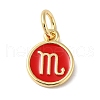 Real 18K Gold Plated Brass Enamel Charms KK-L216-001G-F-2