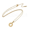Ion Plating(IP) Initial Letter 304 Stainless Steel Pendant Necklaces NJEW-M199-01G-O-3