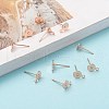 Brass Stud Earring Findings KK-K225-02C-RG-3