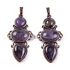 Natural Amethyst Pendants G-Q158-04-08-1