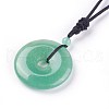 Adjustable Natural Green Aventurine Pendant Necklaces NJEW-A125-C02-2