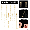 AHADERMAKER 24Pcs 8 Styles Brass Curb Chain Extenders KK-GA0001-52LG-3