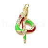 Brass Micro Pave Cubic Zirconia Pendants KK-I724-A04-1