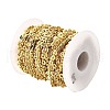 Brass Flat Round Boston Link Chains KK-V007-003G-2