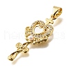 Brass Micro Pave Cubic Zirconia ABS Imitation Pearl Pendants KK-D328-03G-B-2