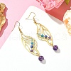 Natural Mixed Gemstone Beaded Dangle Earrings EJEW-TA00384-02-2