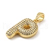 Brass Micro Pave Cubic Zirconia Pendants KK-E061-03G-16-2