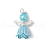 8Pcs 8 Colors Glass Pendants PALLOY-JF03575-04-3