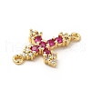 Eco-Friendly Rack Plating Brass Pave Cubic Zirconia Connector Charms KK-F847-06G-4
