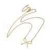 304 Stainless Steel Bowknot Pendant Necklaces for Women NJEW-S434-01G-2