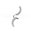 Leaf Brass with Crystal Rhinestone Cuff Rings for Women FS-WG16B57-01-4
