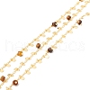 Natural Tiger Eye Column Beaded Chains CHC-K012-01G-01-1