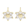 Brass Micro Pave Clear Cubic Zirconia Stud Earrings for Women EJEW-S217-E03-1