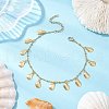 Summer Beach 304 Stainless Steel Shell Shaped Charm Anklets for Women AJEW-AN00659-1