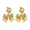 304 Stainless Steel Bowknot Stud Earrings for Women EJEW-U020-02G-1