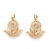 Brass Micro Pave Cubic Zirconia Pendants KK-N272-06G-1