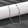 304 Stainless Steel Ball Round Snake Chain Necklaces NJEW-B131-02P-1