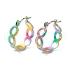 304 Stainless Steel Oval Link Chunky Hoop Earrings for Women EJEW-P197-06MC-1