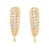Rack Plating Brass Cubic Zirconia Hoop Earring Findings KK-S374-04G-03-1