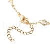 Brass Pave Clear Cubic Zirconia Flat Round Cross Link Chain Necklaces with 304 Stainless Steel End Chains NJEW-JN05335-5