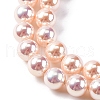 UV Plating Pearlized Glass Pearl Beads Strands GLAA-F128-01A-T09-3