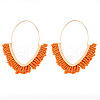 Bohemian Seed Beads with Brass Hoop Earrings ST1813769-1